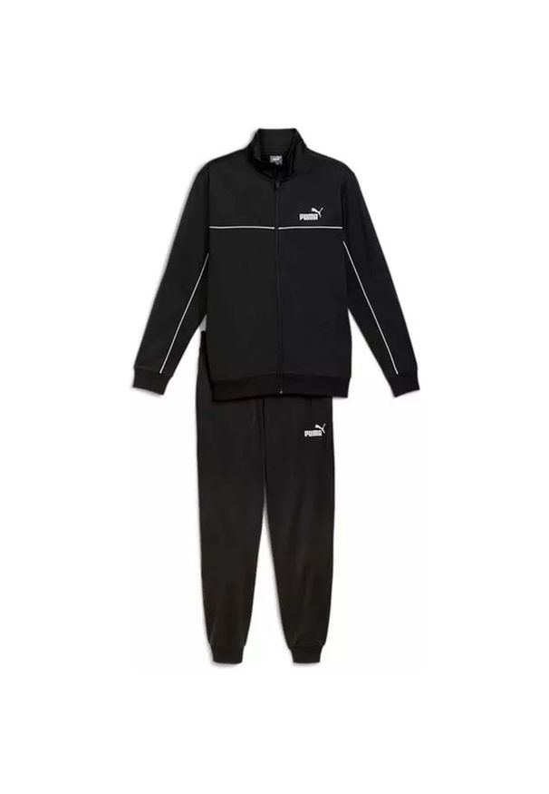 Puma - Męski dres z wypustką PUMA Black. Kolor: czarny. Materiał: dresówka. Sport: fitness