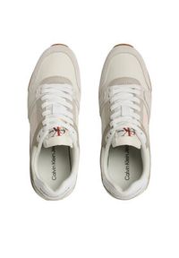 Calvin Klein Jeans Sneakersy Toothy Run Laceup Low Lth Mix Wn YW0YW01052 Écru. Materiał: zamsz, skóra. Sport: bieganie #3