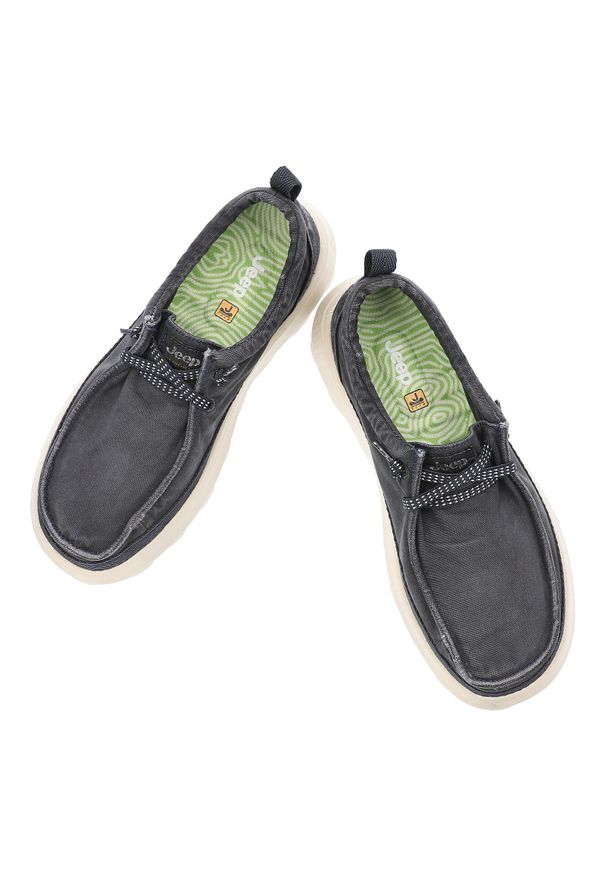 Granatowe Półbuty Jeep Wsuwane Obuwie Męskie. Zapięcie: bez zapięcia. Kolor: niebieski. Materiał: tkanina. Szerokość cholewki: normalna. Styl: klasyczny, sportowy