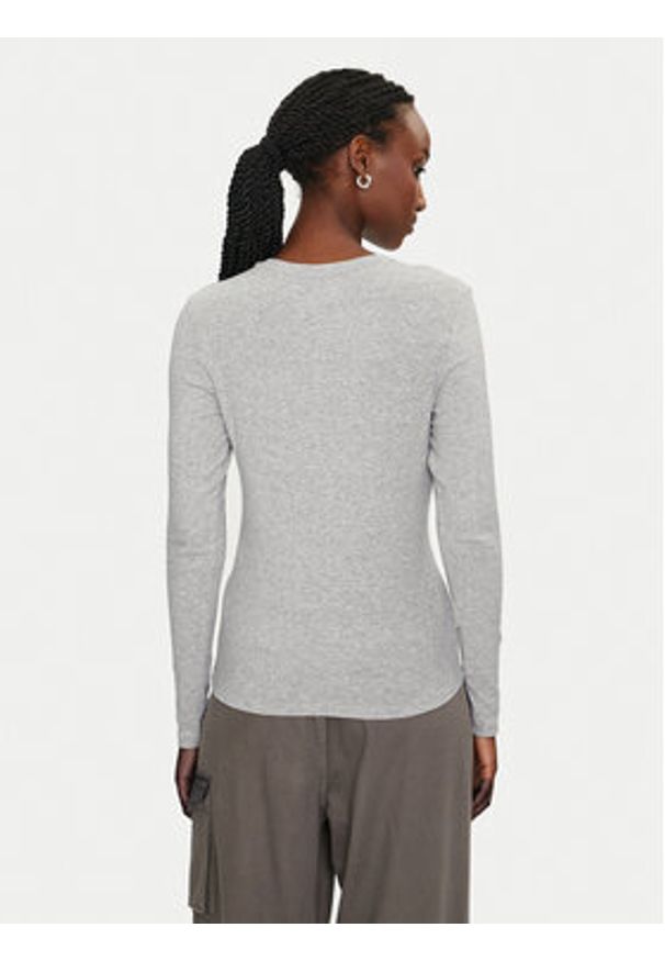 only - ONLY Bluzka Riley 15323159 Szary Slim Fit. Kolor: szary. Materiał: bawełna