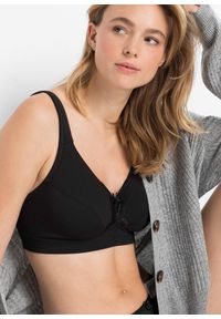 bonprix - Biustonosz bez fiszbinów z bawełną organiczną (2 szt.). Kolor: czarny. Materiał: bawełna. Rodzaj stanika: wyściełane miseczki, różne sposoby noszenia. Wzór: aplikacja, koronka #2