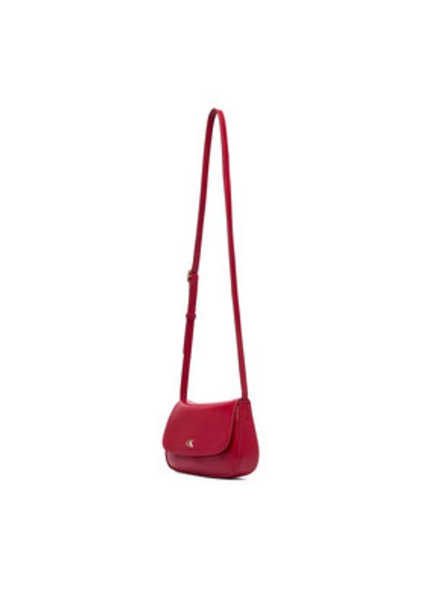 Calvin Klein Torebka Ck Flap Camera Bag LV04F3421G Bordowy. Kolor: czerwony. Materiał: skórzane