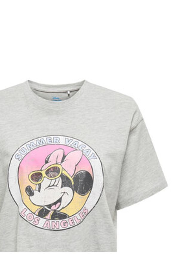 only - ONLY T-Shirt Mickey Minnie 15348126 Szary Regular Fit. Kolor: szary. Materiał: bawełna