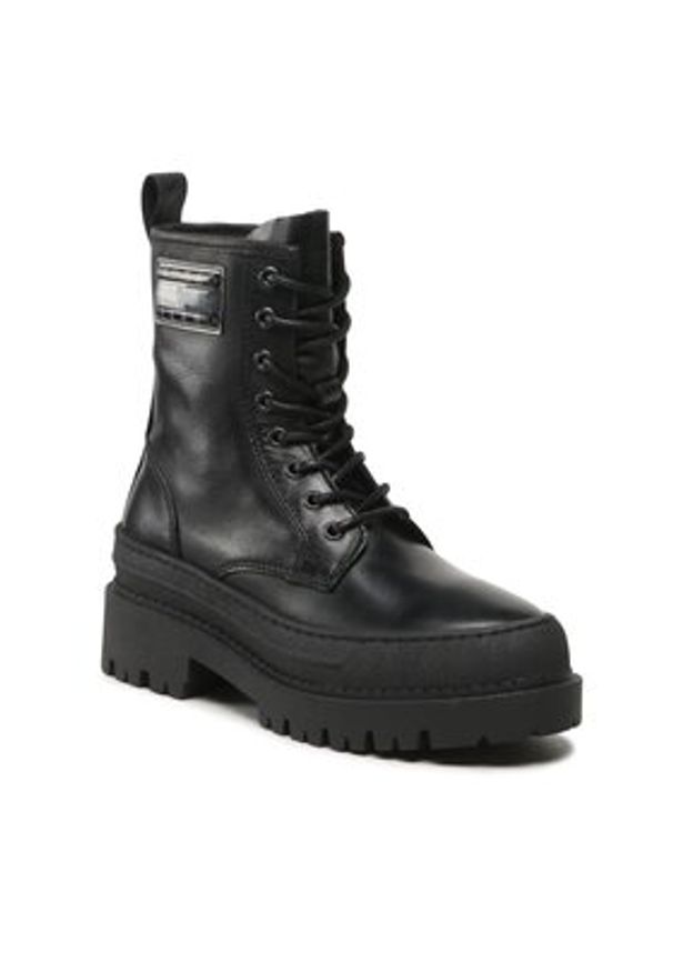 Tommy Jeans Botki Tjw Foxing Lace Up EN0EN02217 Czarny. Kolor: czarny. Materiał: skóra