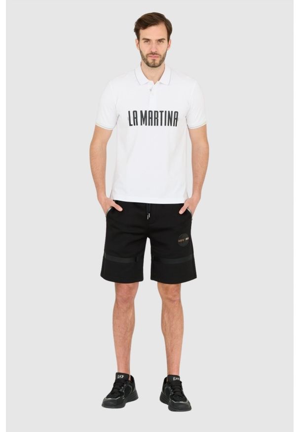 La Martina - LA MARTINA Męska biała koszulka polo Regular Fit, Rozmiar XXL. Typ kołnierza: polo. Kolor: biały