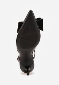 Born2be - Czarne Eleganckie Szpilki VICES z Ozdobną Kokardą Adrelena. Nosek buta: szpiczasty. Zapięcie: sprzączka. Kolor: czarny. Wzór: aplikacja. Materiał: skóra, lakier. Sezon: lato. Obcas: na szpilce. Styl: elegancki. Wysokość obcasa: średni #2