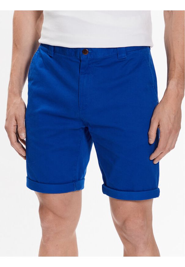 Tommy Jeans Szorty materiałowe Scanton DM0DM13221 Niebieski Regular Fit. Kolor: niebieski. Materiał: materiał, bawełna