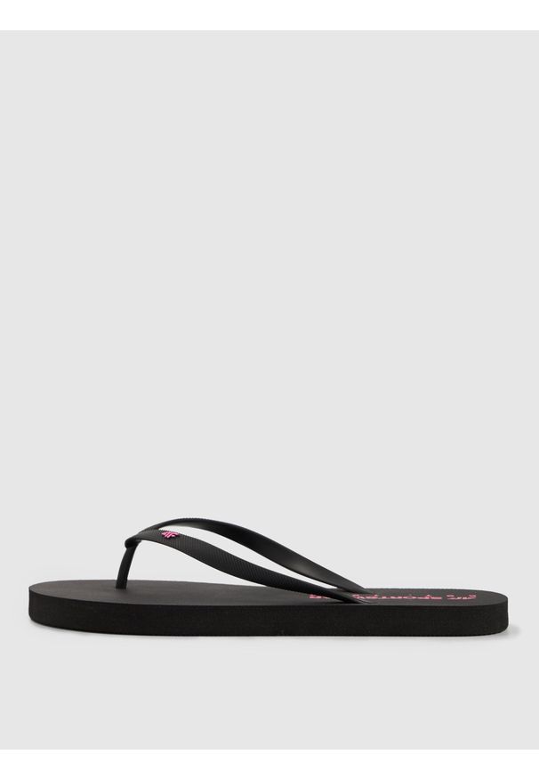 4f - 4F Japonki damskie - czarne 41. Okazja: na co dzień, do domu, na plażę, na spacer. Kolor: czarny. Materiał: guma. Wzór: paski. Styl: casual