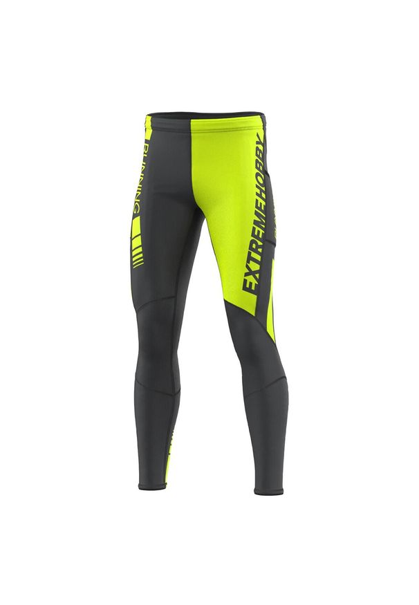 Legginsy do biegania męskie EXTREME HOBBY DRAFT. Kolor: zielony. Materiał: elastan, poliester. Sport: kolarstwo, bieganie