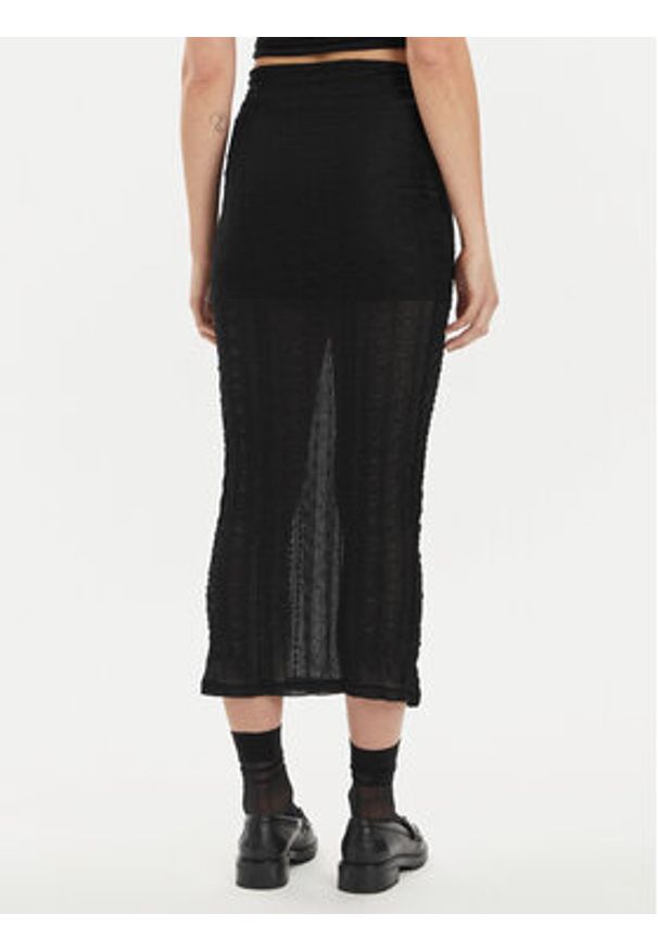 Gina Tricot Spódnica midi 21596 Czarny Regular Fit. Kolor: czarny. Materiał: syntetyk