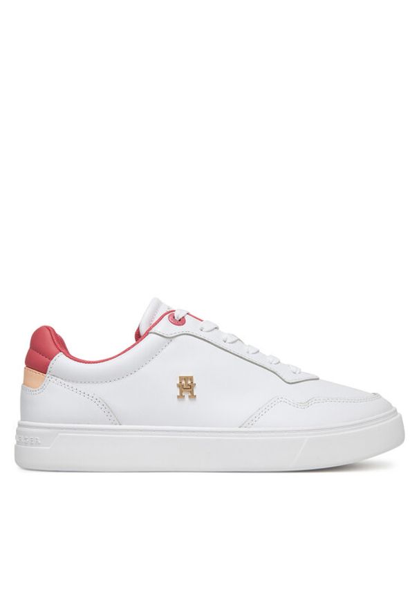 TOMMY HILFIGER - Tommy Hilfiger Sneakersy Essential Elevated Court Sneaker FW0FW08680 Biały. Kolor: biały. Materiał: skóra