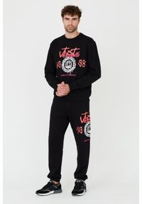 Just Cavalli - JUST CAVALLI Czarne męskie spodnie z nadrukiem R 1998 Dripp, Rozmiar M. Kolor: czarny. Wzór: nadruk