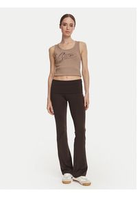 Guess Top W6YP30 K4380 Brązowy jasny Slim Fit. Kolor: brązowy. Materiał: syntetyk #3