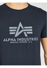 Alpha Industries T-Shirt Basic 100501 Granatowy Regular Fit. Kolor: niebieski. Materiał: bawełna #4