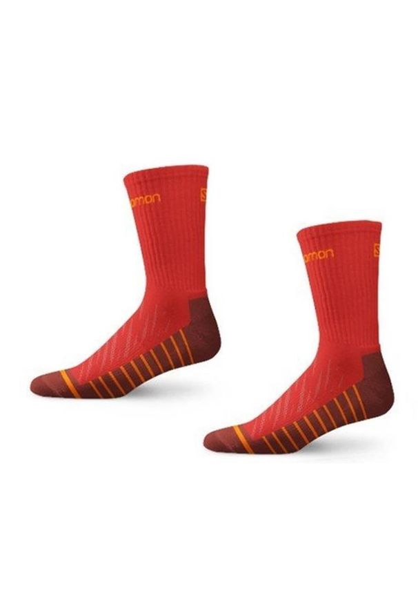 salomon - Skarpety sportowe Salomon Life 2PAK. Kolor: czerwony. Sport: turystyka piesza