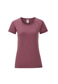 FRUIT OF THE LOOM - Koszulka Damska Iconic Heather T-shirt. Kolor: czerwony, wielokolorowy, brązowy