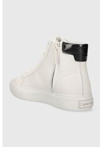 Calvin Klein trampki VULC HIGH TOP damskie kolor biały HW0HW01679. Nosek buta: okrągły. Zapięcie: sznurówki. Kolor: biały. Materiał: skóra. Szerokość cholewki: normalna #4