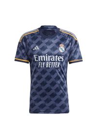 Adidas - Koszulka Real Madrid 23/24 Away. Kolor: niebieski, wielokolorowy, żółty. Materiał: materiał. Sport: piłka nożna