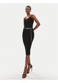 MICHAEL Michael Kors Sukienka dzianinowa MS381MK33D Czarny Slim Fit. Kolor: czarny. Materiał: wiskoza