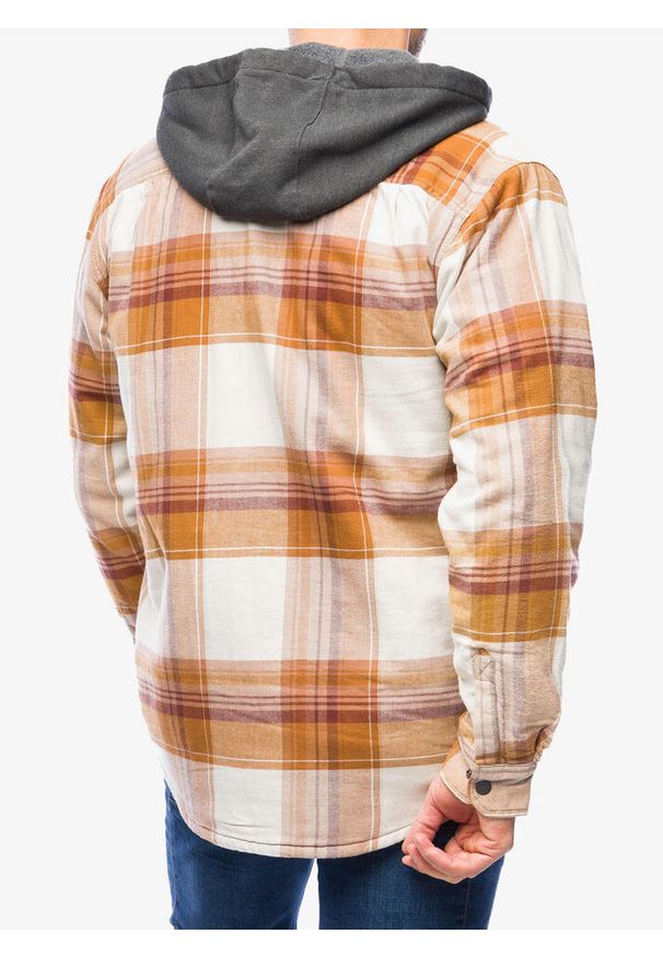 Koszula turystyczna męska Carhartt Flannel Sherpa-Lined Hooded Shirt Jac. Kolor: brązowy