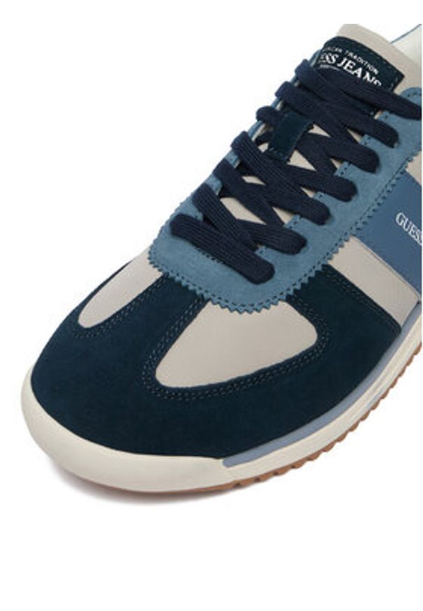 Guess Jeans Sneakersy EO-DELAND-01 WE Niebieski. Kolor: niebieski. Materiał: skóra, zamsz