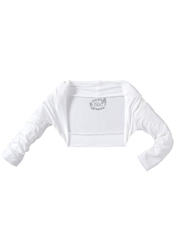 bonprix - Bolerko z dżerseju, z miękkiej wiskozy. Kolor: biały. Materiał: jersey, wiskoza