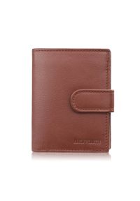 PAOLO PERUZZI - Portfel męski skórzany klasyczny pionowy koniakowy z RFID Paolo Peruzzi AL-18-CG. Materiał: skóra #1