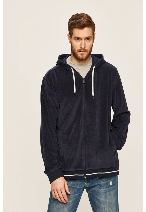 Lacoste - Bluza. Typ kołnierza: kaptur. Kolor: niebieski. Materiał: dzianina