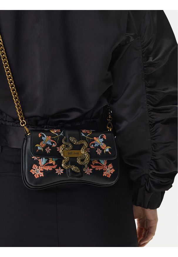 Just Cavalli Torebka 80RA4BA7 ZSE08 Czarny. Kolor: czarny. Materiał: skórzane