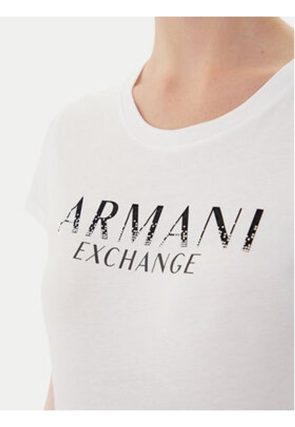 Armani Exchange T-Shirt XW001351 AF17172 U0002 Biały Slim Fit. Kolor: biały. Materiał: bawełna