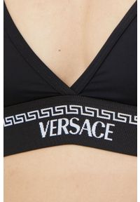 VERSACE - Versace biustonosz kolor czarny gładki. Kolor: czarny. Rodzaj stanika: odpinane ramiączka. Wzór: gładki