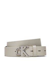 Calvin Klein Pasek Damski Round Mono K60K612377 Beżowy. Kolor: beżowy #1