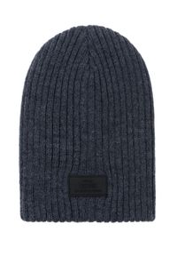 Ochnik - Granatowa czapka zimowa męska. Kolor: niebieski. Materiał: materiał. Sezon: zima #1