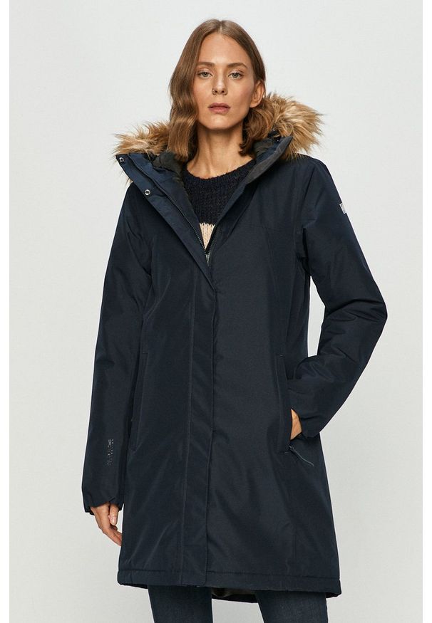 Helly Hansen - Parka. Okazja: na co dzień. Kolor: niebieski. Materiał: futro, materiał. Styl: casual