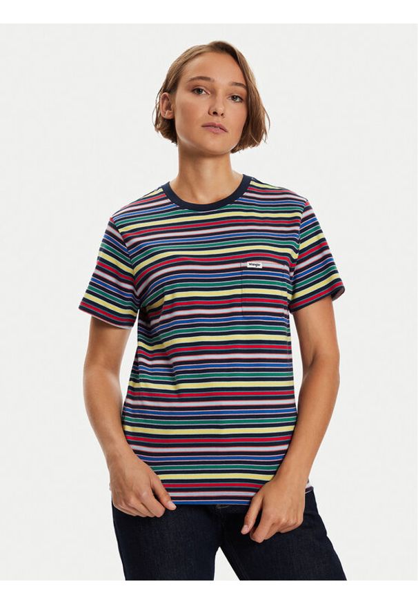 Wrangler T-Shirt Stripe 112356456 Kolorowy Regular Fit. Materiał: bawełna. Wzór: kolorowy