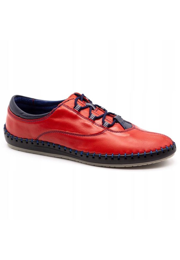 Olivier Buty męskie casual 312K czerwony lico czerwone. Okazja: na co dzień. Kolor: czerwony. Styl: casual