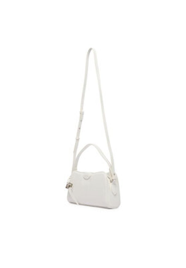 Calvin Klein Torebka Emblem Trio Top Handle Camera Ba LV04F3370G Biały. Kolor: biały. Materiał: skórzane