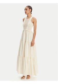 Liu Jo Sukienka letnia WA5386 MA44M Écru Regular Fit. Materiał: bawełna. Sezon: lato