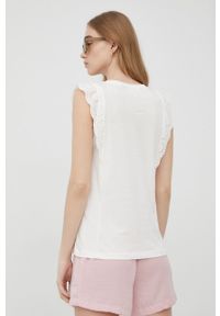 Vero Moda t-shirt bawełniany kolor biały. Okazja: na co dzień. Kolor: biały. Materiał: bawełna. Długość rękawa: krótki rękaw. Długość: krótkie. Wzór: haft. Styl: casual #3