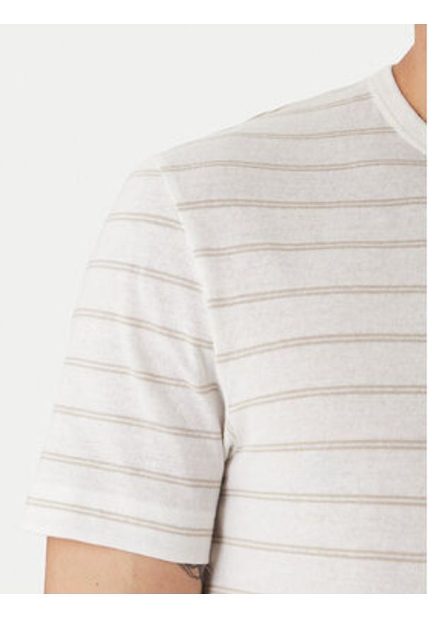 BOSS T-Shirt H-Taut 235 50559166 Écru Regular Fit. Kolor: kremowy. Materiał: bawełna