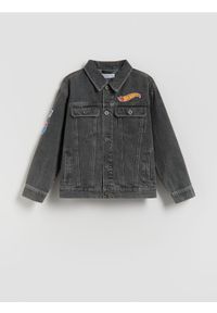 Reserved - Kurtka jeansowa Hot Wheels - szary. Kolor: szary. Materiał: jeans #1