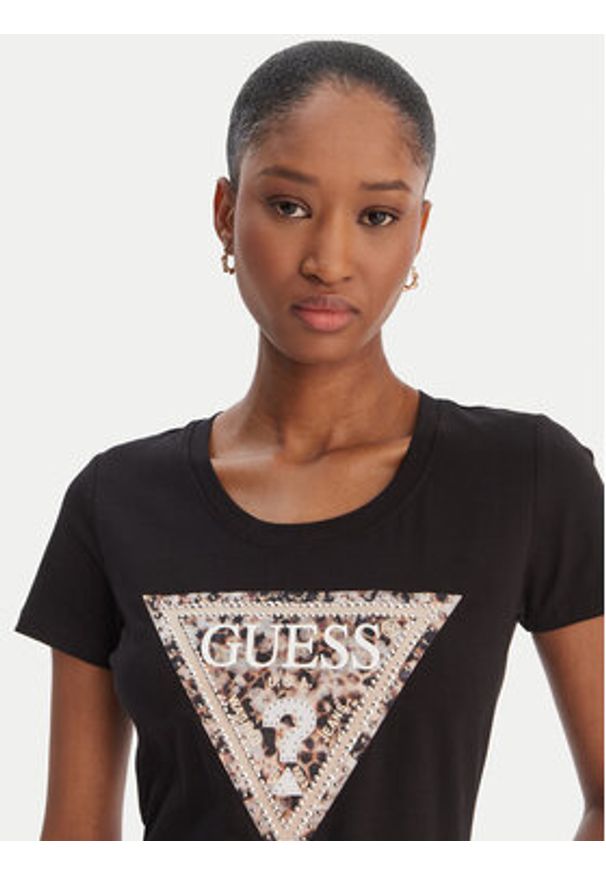 Guess T-Shirt W6RI32 J1314 Czarny Regular Fit. Kolor: czarny. Materiał: bawełna