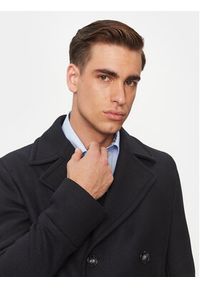 BOSS - Boss Płaszcz wełniany H-Hyde-Pcoat-234 50502282 Granatowy Relaxed Fit. Kolor: niebieski. Materiał: wełna #4