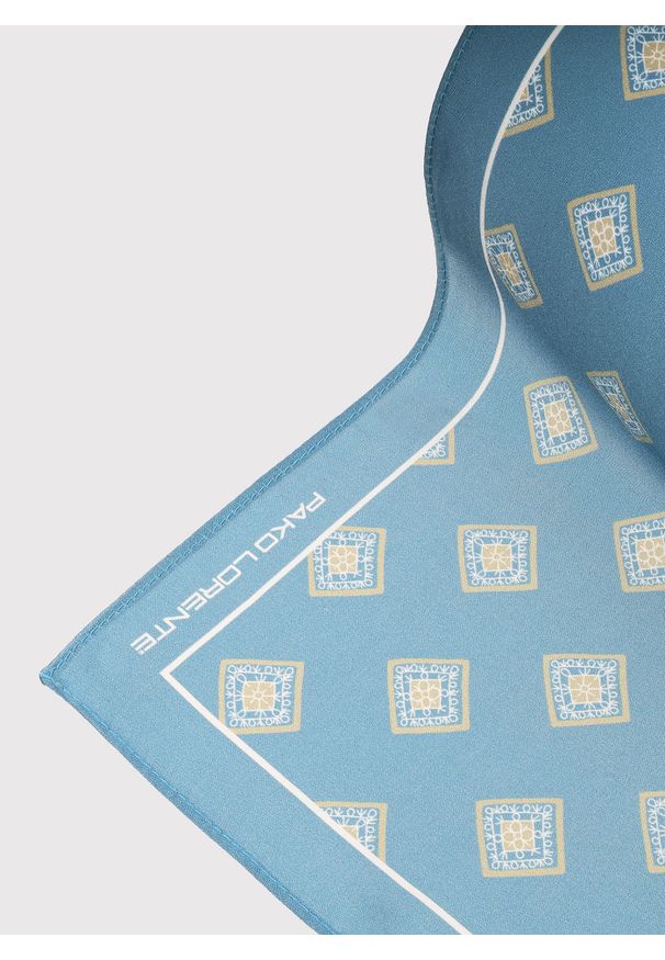 Pako Lorente - PAKO LORENTE - Niebieska poszetka męska w romby. Kolor: niebieski. Materiał: jedwab