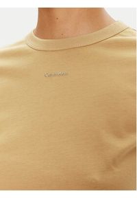 Calvin Klein T-Shirt Nano Logo K20K207212 Beżowy Slim Fit. Kolor: beżowy. Materiał: bawełna #4