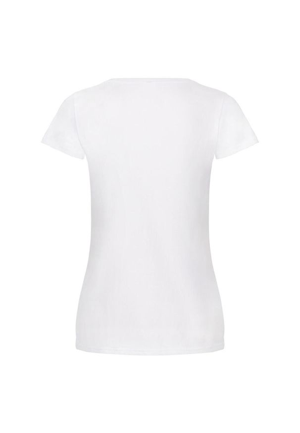 FRUIT OF THE LOOM - Oryginalny Gładki T-shirt Dla Kobiet. Kolor: biały. Wzór: gładki