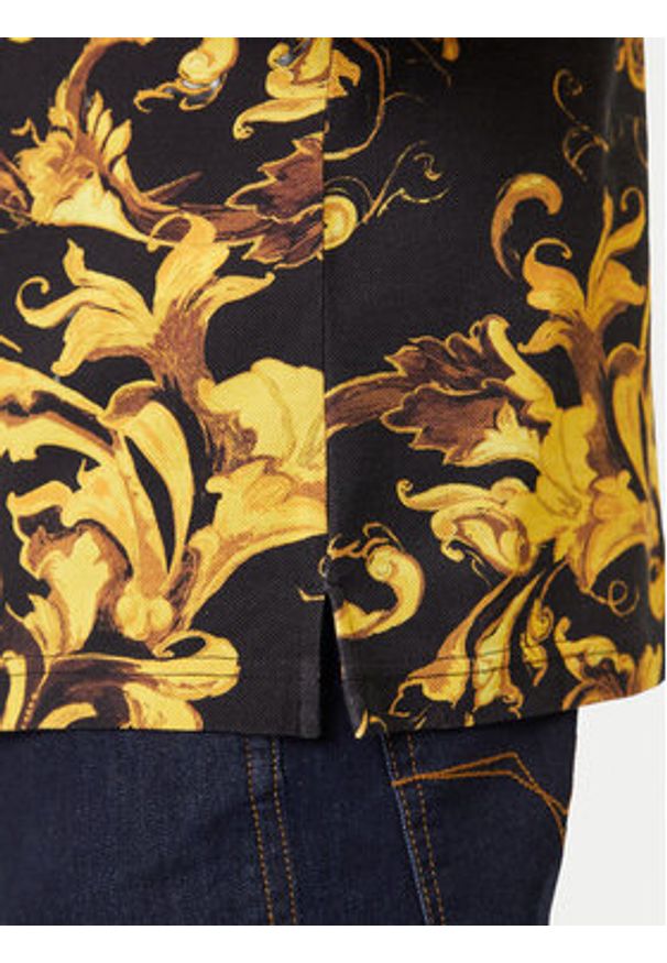 Versace Jeans Couture Polo 79GAG6S0 JS514 Czarny Regular Fit. Typ kołnierza: polo. Kolor: czarny. Materiał: bawełna
