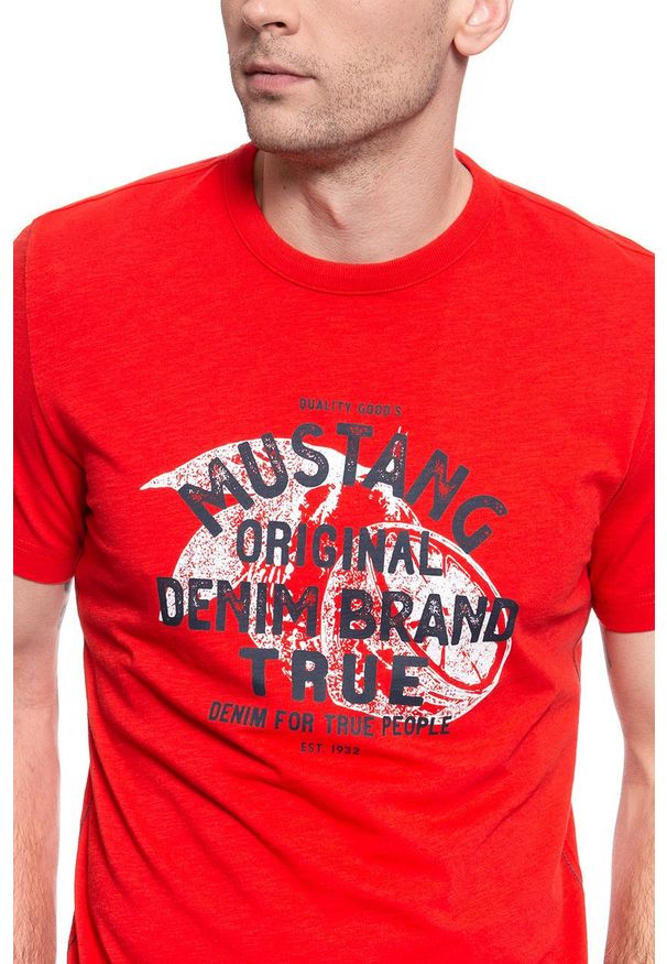 Mustang - T-SHIRT MĘSKI MUSTANG Alex C Print 1009508 7130. Wzór: nadruk