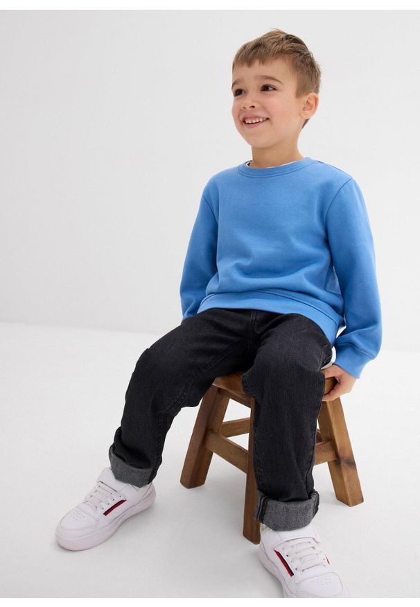 bonprix - Bluza z miękkiego materiału z bawełną (2 szt.). Kolor: niebieski. Materiał: materiał, bawełna