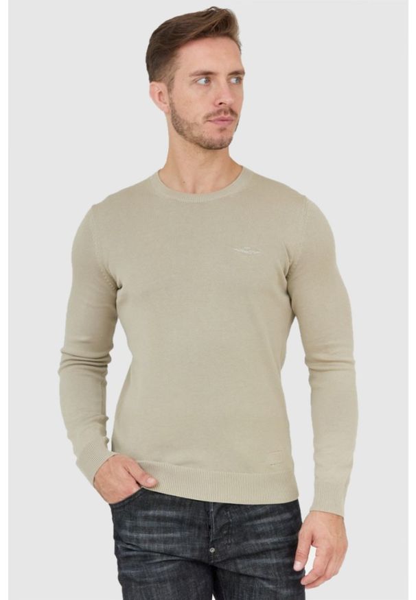 Aeronautica Militare - AERONAUTICA MILITARE Beżowy sweter męski, Rozmiar XXL. Kolor: beżowy